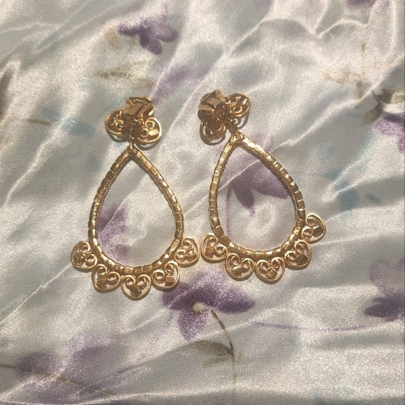 Vintage Kenneth Jay Lane Clip-On Earrings, Pink and Gold - Picture 2 of 5